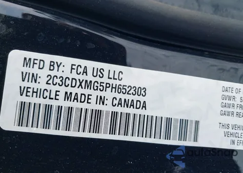 2023 Dodge Charger Gt Awd z USA, uszkodzony, nr VIN 2C3CDXMG5PH652303